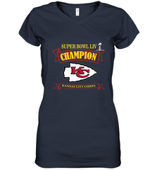 Kansas City Chiefs NFL Pro Line by Fanatics Super Bowl LIV Champions Women's V-Neck T-Shirt Women's V-Neck T-Shirt - belovedtshirt