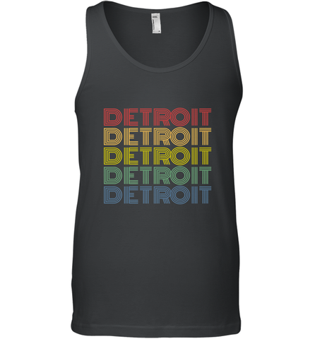 Vintage 1980s Style Detroit Michigan Men's Tank Top Men's Tank Top / Black / XS Men's Tank Top - belovedtshirt