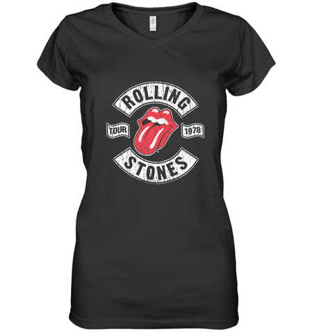 Mens The Rolling Stones Tour 1978 Women's V-Neck T-Shirt Women's V-Neck T-Shirt / Black / S Women's V-Neck T-Shirt - belovedtshirt