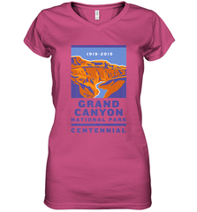 Grand Canyon National Park Centennial Logo Women's V-Neck T-Shirt Women's V-Neck T-Shirt - belovedtshirt