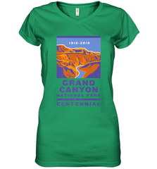 Grand Canyon National Park Centennial Logo Women's V-Neck T-Shirt Women's V-Neck T-Shirt - belovedtshirt