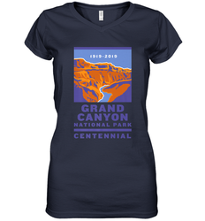 Grand Canyon National Park Centennial Logo Women's V-Neck T-Shirt