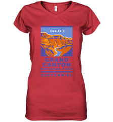 Grand Canyon National Park Centennial Logo Women's V-Neck T-Shirt Women's V-Neck T-Shirt - belovedtshirt