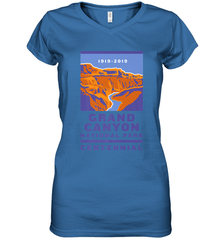 Grand Canyon National Park Centennial Logo Women's V-Neck T-Shirt Women's V-Neck T-Shirt - belovedtshirt