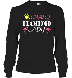 Crazy Pink Flamingo Lady Long Sleeve T-Shirt