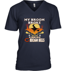 Broom Broke So I Became A fan of Chicago Bills  Halloween Costume Men's V-Neck