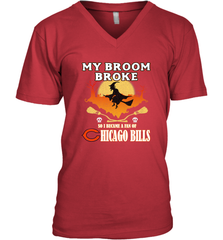 Broom Broke So I Became A fan of Chicago Bills  Halloween Costume Men's V-Neck Men's V-Neck - belovedtshirt