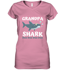 Grandpa Shark Family Shark Women's V-Neck T-Shirt Women's V-Neck T-Shirt - belovedtshirt