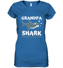 Grandpa Shark Family Shark Women's V-Neck T-Shirt Women's V-Neck T-Shirt - belovedtshirt