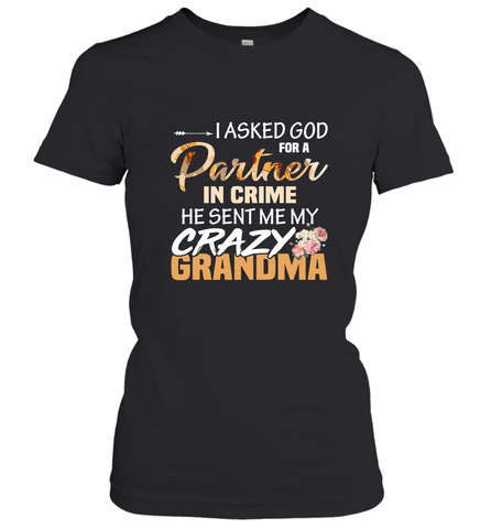Crazy Grandma Partner in crime Women's T-Shirt Women's T-Shirt / Black / XS Women's T-Shirt - belovedtshirt