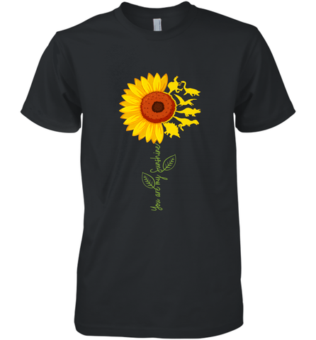 You're My Sunshine Sunflower Dinosaur T Rex Men's Premium T-Shirt Men's Premium T-Shirt / Black / XS Men's Premium T-Shirt - belovedtshirt