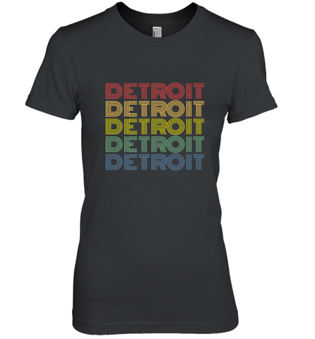 Vintage 1980s Style Detroit Michigan Women's Premium T-Shirt Women's Premium T-Shirt / Black / XS Women's Premium T-Shirt - belovedtshirt