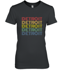 Vintage 1980s Style Detroit Michigan Women's Premium T-Shirt Women's Premium T-Shirt - belovedtshirt