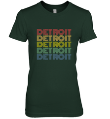 Vintage 1980s Style Detroit Michigan Women's Premium T-Shirt Women's Premium T-Shirt - belovedtshirt