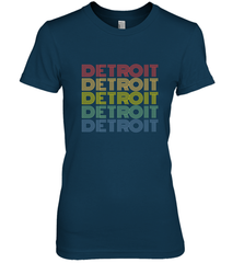 Vintage 1980s Style Detroit Michigan Women's Premium T-Shirt Women's Premium T-Shirt - belovedtshirt