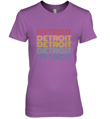 Vintage 1980s Style Detroit Michigan Women's Premium T-Shirt Women's Premium T-Shirt - belovedtshirt