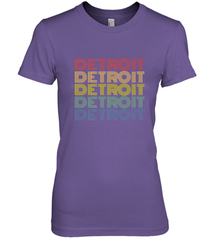 Vintage 1980s Style Detroit Michigan Women's Premium T-Shirt Women's Premium T-Shirt - belovedtshirt