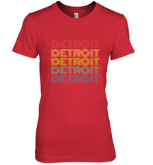 Vintage 1980s Style Detroit Michigan Women's Premium T-Shirt Women's Premium T-Shirt - belovedtshirt