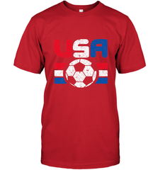 Distressed Red, White and Blue Soccer Flag Shirts of the USA Men's T-Shirt Men's T-Shirt - belovedtshirt