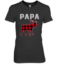 Papa Moose Red Plaid Christmas Pajama Women's Premium T-Shirt