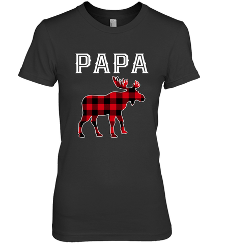 Papa Moose Red Plaid Christmas Pajama Women's Premium T-Shirt Women's Premium T-Shirt / Black / XS Women's Premium T-Shirt - belovedtshirt
