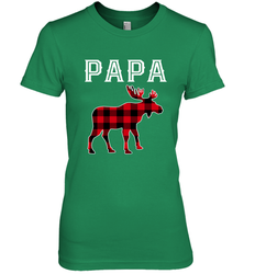 Papa Moose Red Plaid Christmas Pajama Women's Premium T-Shirt