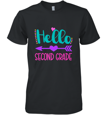 Hello Second Grade 2nd Grade Teachers Students Gift Men's Premium T-Shirt Men's Premium T-Shirt / Black / XS Men's Premium T-Shirt - belovedtshirt