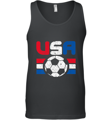 Distressed Red, White and Blue Soccer Flag Shirts of the USA Men's Tank Top Men's Tank Top / Black / XS Men's Tank Top - belovedtshirt