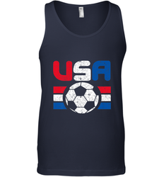 Distressed Red, White and Blue Soccer Flag Shirts of the USA Men's Tank Top
