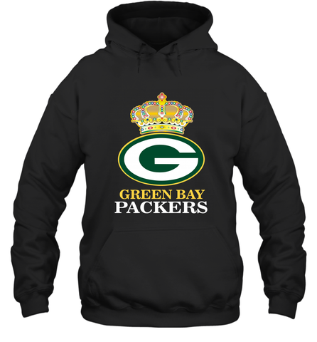 NFL Green Bay Packers Logo Champion Crown Hooded Sweatshirt Hooded Sweatshirt / Black / S Hooded Sweatshirt - belovedtshirt