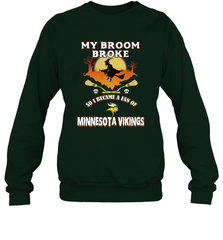 Broom Broke So I Became A Fan of Minnesota Viking NFL Halloween Costume Crewneck Sweatshirt Crewneck Sweatshirt - belovedtshirt