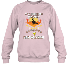 Broom Broke So I Became A Fan of Minnesota Viking NFL Halloween Costume Crewneck Sweatshirt Crewneck Sweatshirt - belovedtshirt