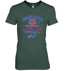Sundays Are For Jesus and Buffalo Funny Christian Football 1 Women's Premium T-Shirt Women's Premium T-Shirt - belovedtshirt