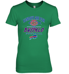 Sundays Are For Jesus and Buffalo Funny Christian Football 1 Women's Premium T-Shirt Women's Premium T-Shirt - belovedtshirt