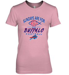 Sundays Are For Jesus and Buffalo Funny Christian Football 1 Women's Premium T-Shirt Women's Premium T-Shirt - belovedtshirt
