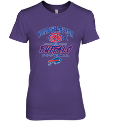 Sundays Are For Jesus and Buffalo Funny Christian Football 1 Women's Premium T-Shirt Women's Premium T-Shirt - belovedtshirt
