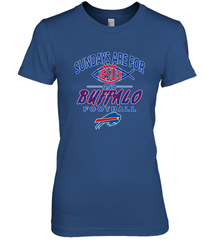 Sundays Are For Jesus and Buffalo Funny Christian Football 1 Women's Premium T-Shirt Women's Premium T-Shirt - belovedtshirt