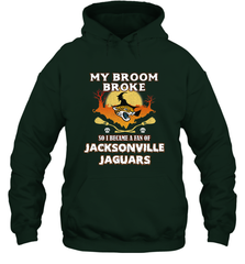 Broom Broke So I Became A Fan of Jacksonville Jaguars NFL Halloween Costume Hooded Sweatshirt Hooded Sweatshirt - belovedtshirt