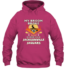 Broom Broke So I Became A Fan of Jacksonville Jaguars NFL Halloween Costume Hooded Sweatshirt Hooded Sweatshirt - belovedtshirt