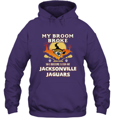 Broom Broke So I Became A Fan of Jacksonville Jaguars NFL Halloween Costume Hooded Sweatshirt Hooded Sweatshirt - belovedtshirt