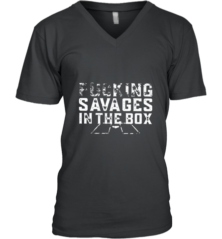Fucking Savages In That Box Men's V-Neck Men's V-Neck / Black / S Men's V-Neck - belovedtshirt