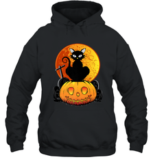Happy Halloween Spooky Pumpkins Black Cat For Women Hooded Sweatshirt Hooded Sweatshirt - belovedtshirt