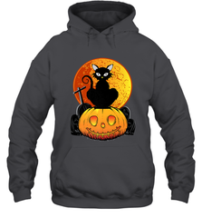 Happy Halloween Spooky Pumpkins Black Cat For Women Hooded Sweatshirt Hooded Sweatshirt - belovedtshirt