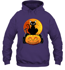 Happy Halloween Spooky Pumpkins Black Cat For Women Hooded Sweatshirt Hooded Sweatshirt - belovedtshirt