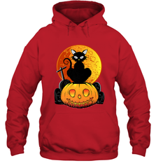 Happy Halloween Spooky Pumpkins Black Cat For Women Hooded Sweatshirt Hooded Sweatshirt - belovedtshirt