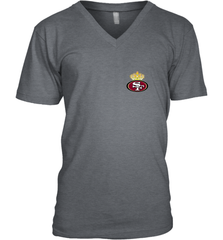 NFL San Francisco 49ers Logo Champion Crorwn Men's V-Neck Men's V-Neck - belovedtshirt