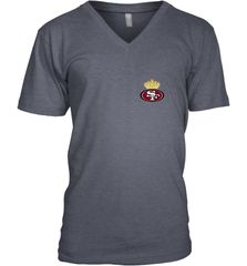 NFL San Francisco 49ers Logo Champion Crorwn Men's V-Neck Men's V-Neck - belovedtshirt