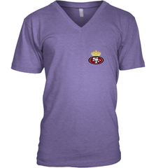 NFL San Francisco 49ers Logo Champion Crorwn Men's V-Neck Men's V-Neck - belovedtshirt