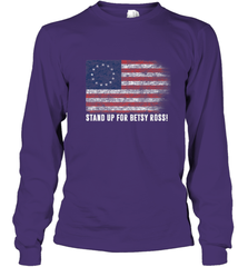 Patriotic 1776 Tee Respect the Flag Stand up for Betsy Ross Long Sleeve T-Shirt Long Sleeve T-Shirt - belovedtshirt