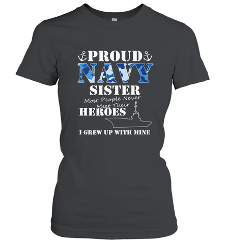 US Military Proud Navy Sister Men or Women Women's T-Shirt Women's T-Shirt / Black / S Women's T-Shirt - belovedtshirt